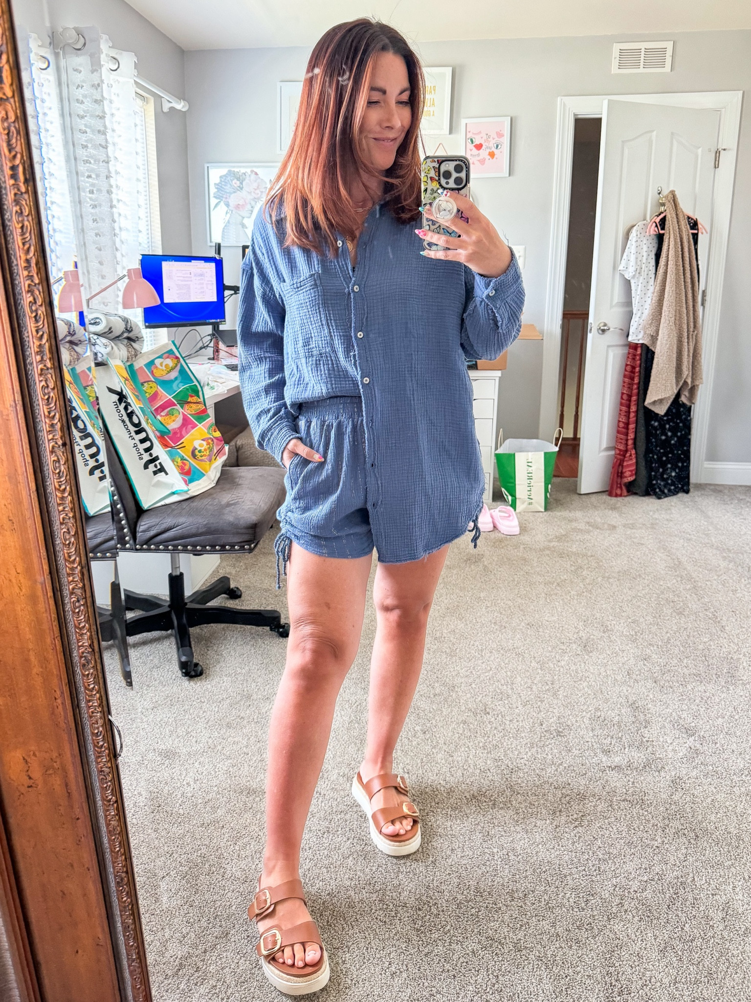 The most comfortable and light-weight shorts and button-up shirt for summer! Love this together, but will also wear as separates, especially over bathing suits and for the best vacation lounge or travel set! 

I’m in an XS top because it’s quite oversized, and a small in shorts. (I’m normally a medium.) 

#LTKStyleTip #LTKSummerSales #LTKTravel