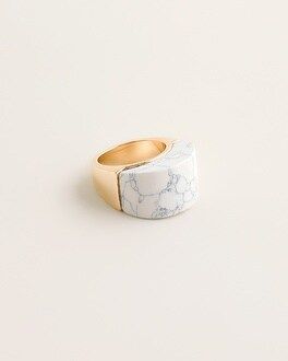 White Marble-Pattern Ring | Chico's