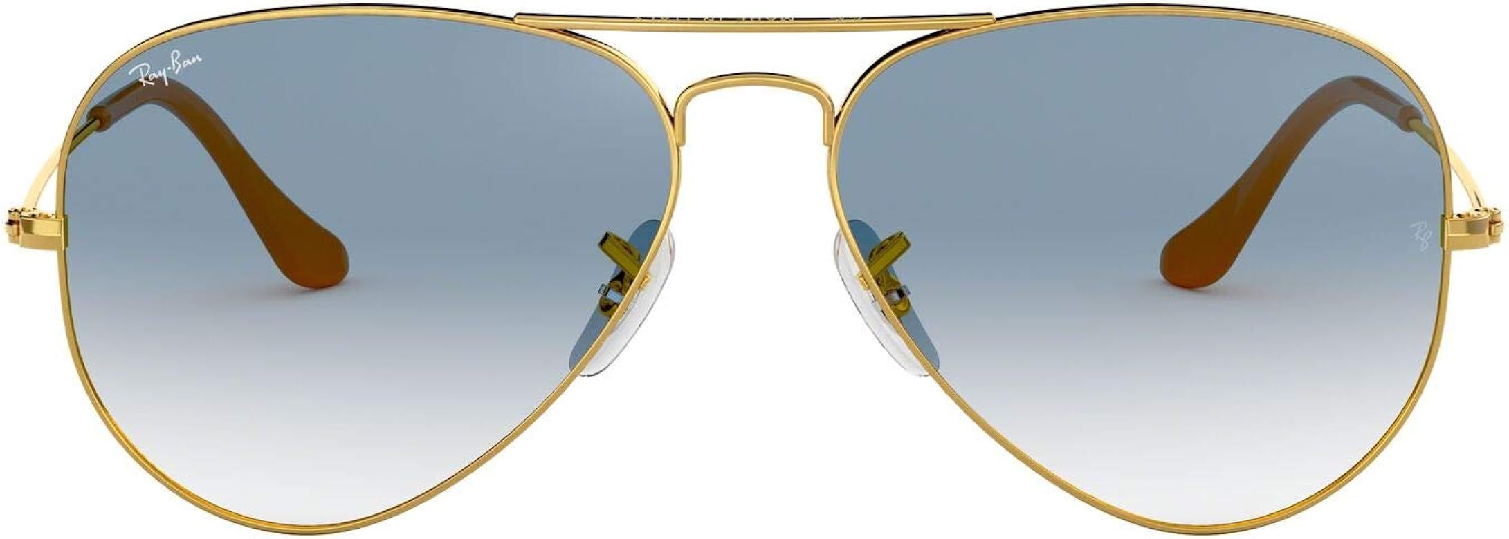 Amazon.com: Ray-Ban RB3025 Classic Aviator Sunglasses, Gold/Clear Gradient Blue, 55 mm : RAY BAN:... | Amazon (US)