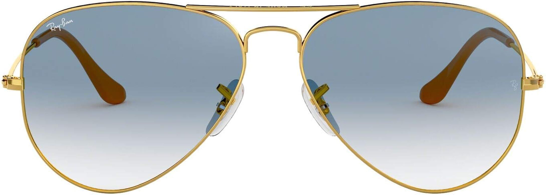 Amazon.com: Ray-Ban RB3025 Classic Aviator Sunglasses, Gold/Clear Gradient Blue, 55 mm : RAY BAN:... | Amazon (US)