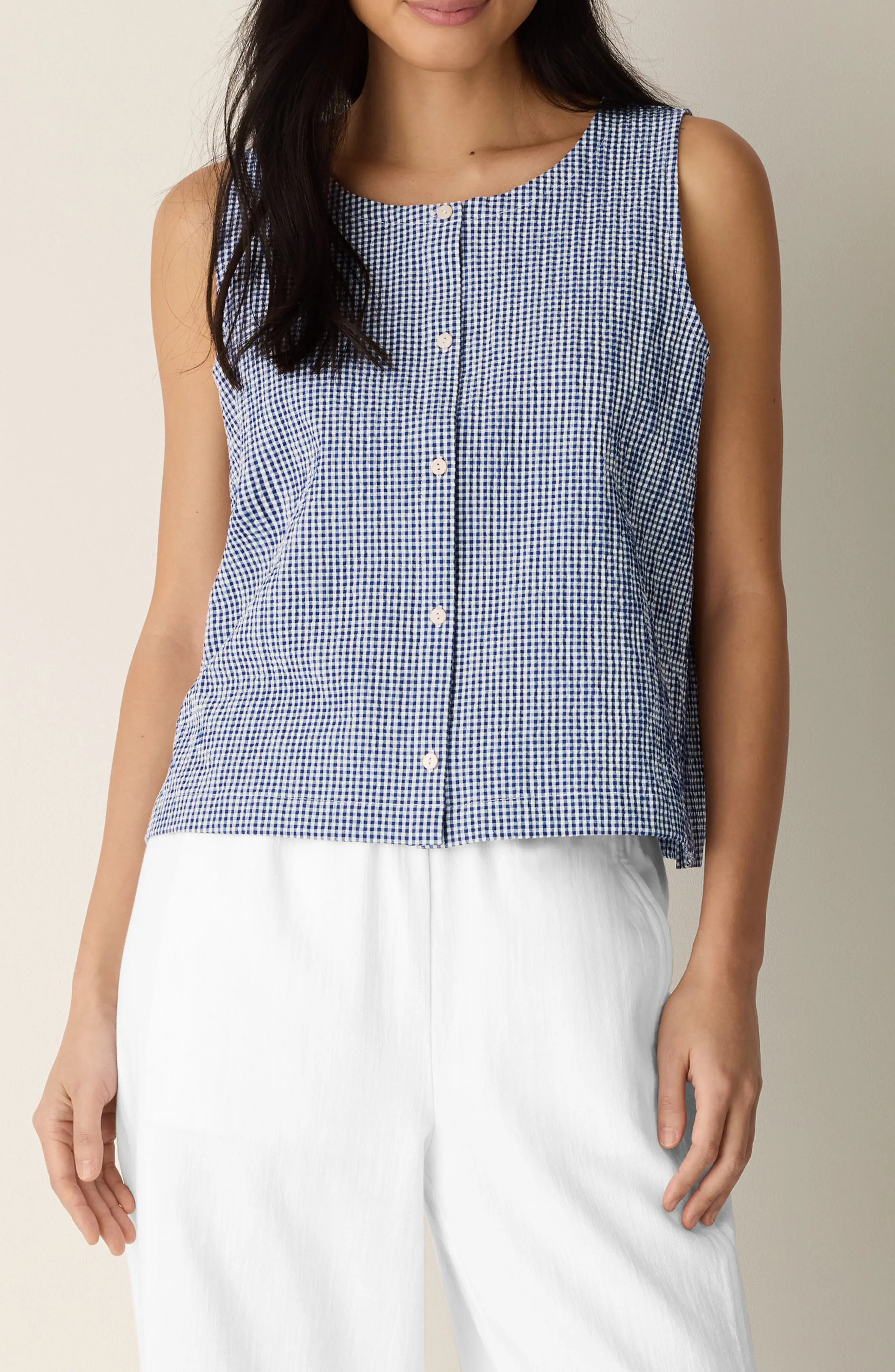 Crinkled Stretch Organic Cotton Vest (Women) | Nordstrom | Nordstrom