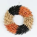 Halloween Multi-color Wood Chip Wreath Decoration, 17 in, by Way To Celebrate | Walmart (US)