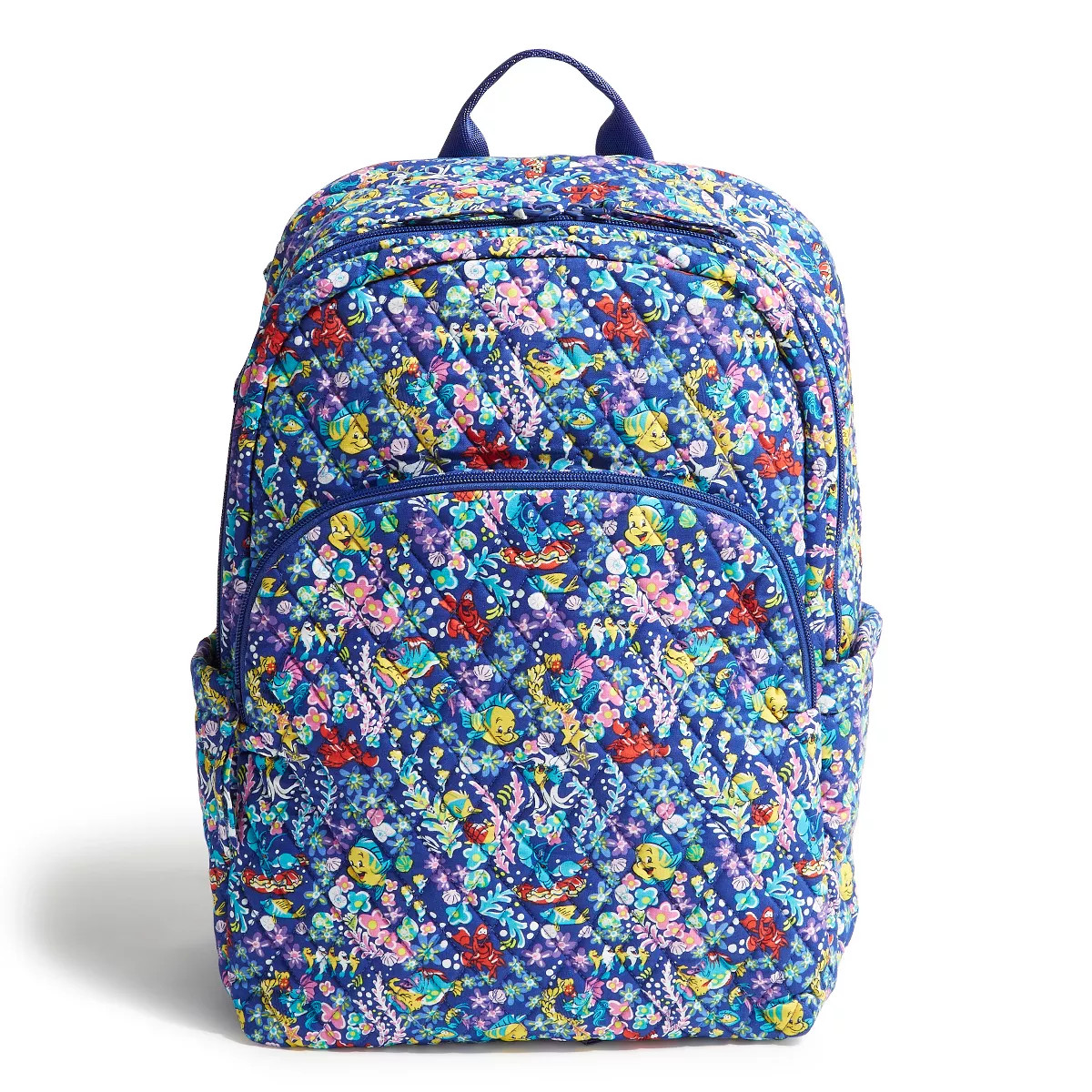 Vera Bradley Women's Outlet Disney Cotton Essential Large Backpack Ariel Floral Deep Ultramarine | Target