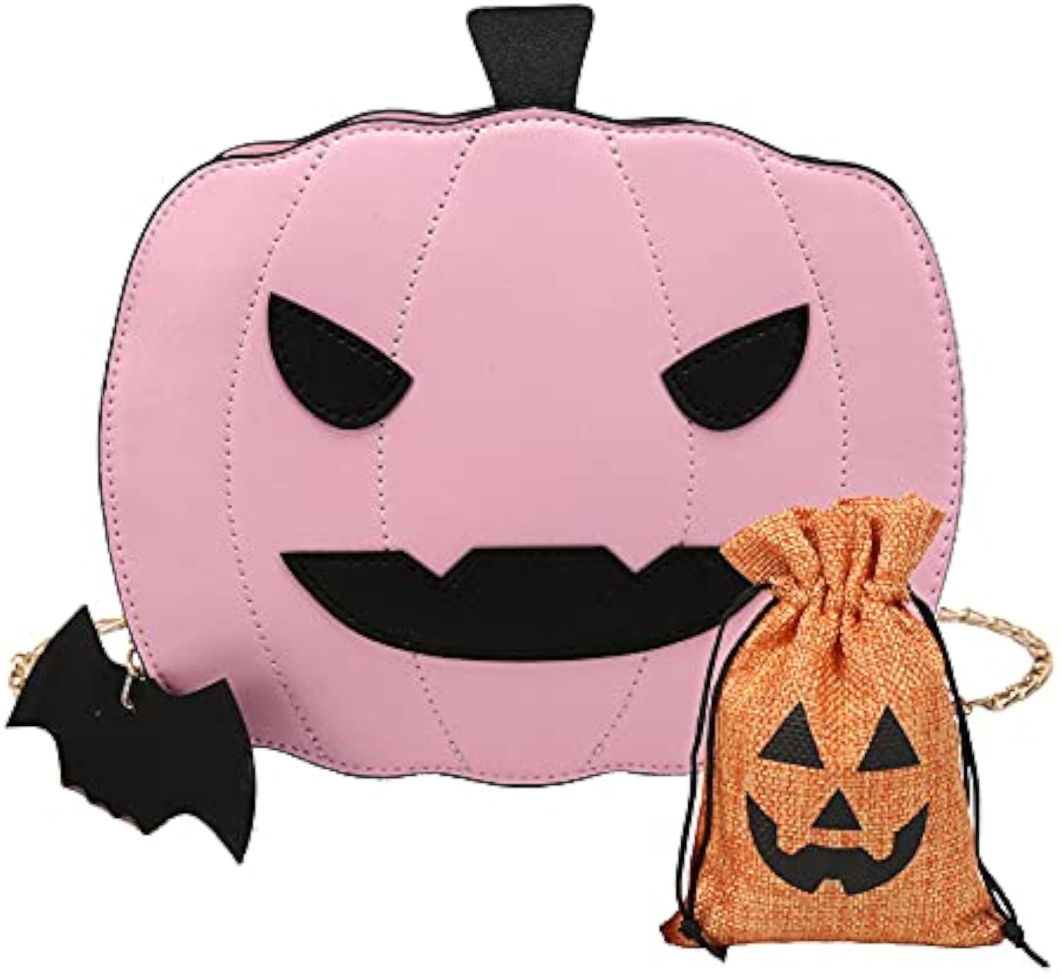 Pumpkin Crossbody Bags Novelty Devil Shoulder Chain Purse with Drawstring Bag for Women | Amazon (US)