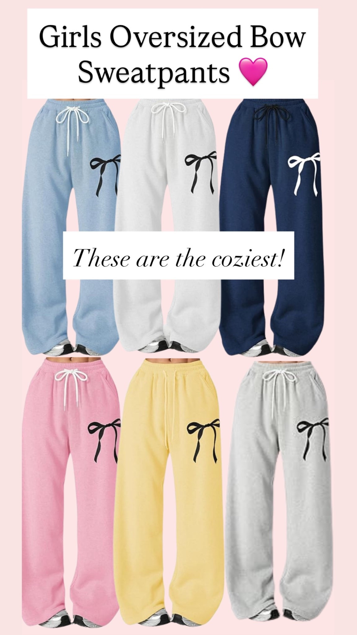 Oversized bow sweatpants for girls are $26 🩷❤️

#LTKKids