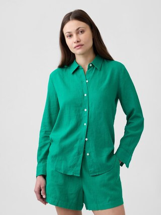 Linen-Blend Easy Shirt | Gap Factory