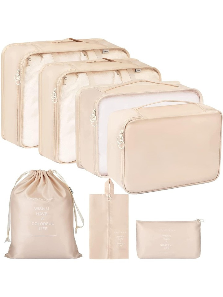 7 Set Packing Cubes For Suitcases,  Travel Luggage Packing Organizers With Laundry Bag, Compressi... | SHEIN