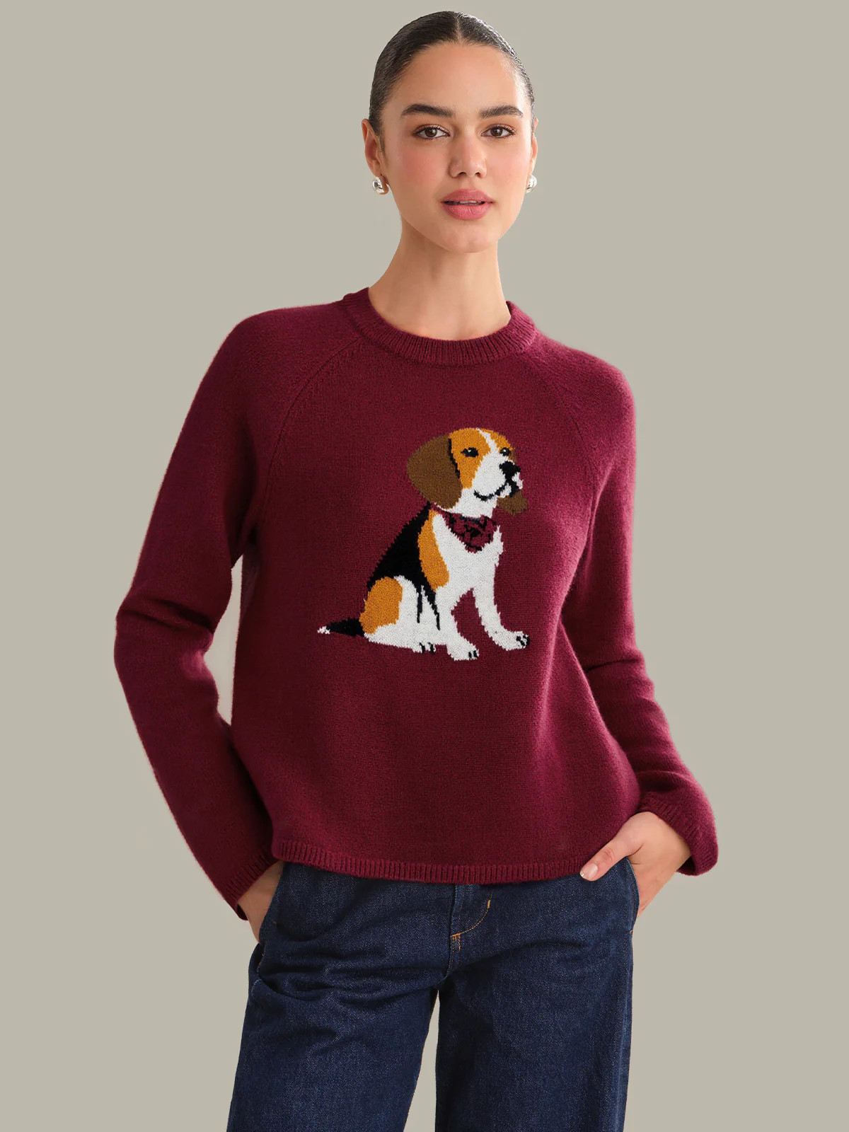 Jane: 100% Cashmere Foxhound Sweater | 525 America