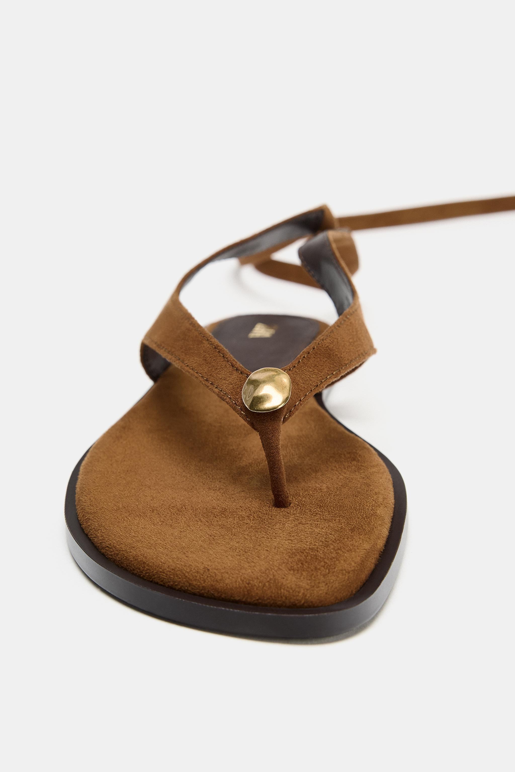 TIED FLAT SANDALS | Zara Canada
