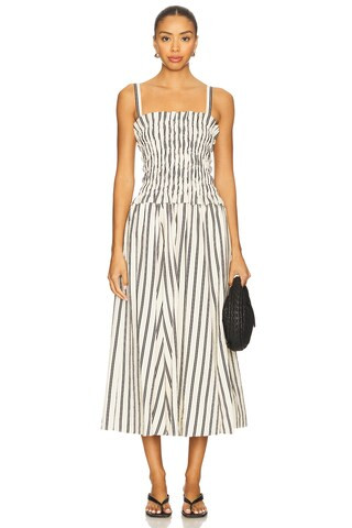 Striped Silk-Blend Dress | Revolve Clothing (Global)