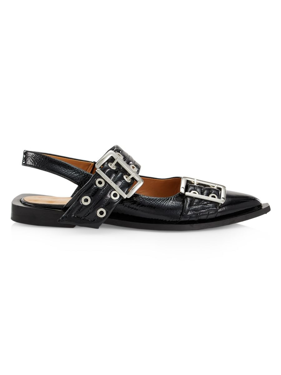 Chunky Buckle Slingback Flats | Saks Fifth Avenue