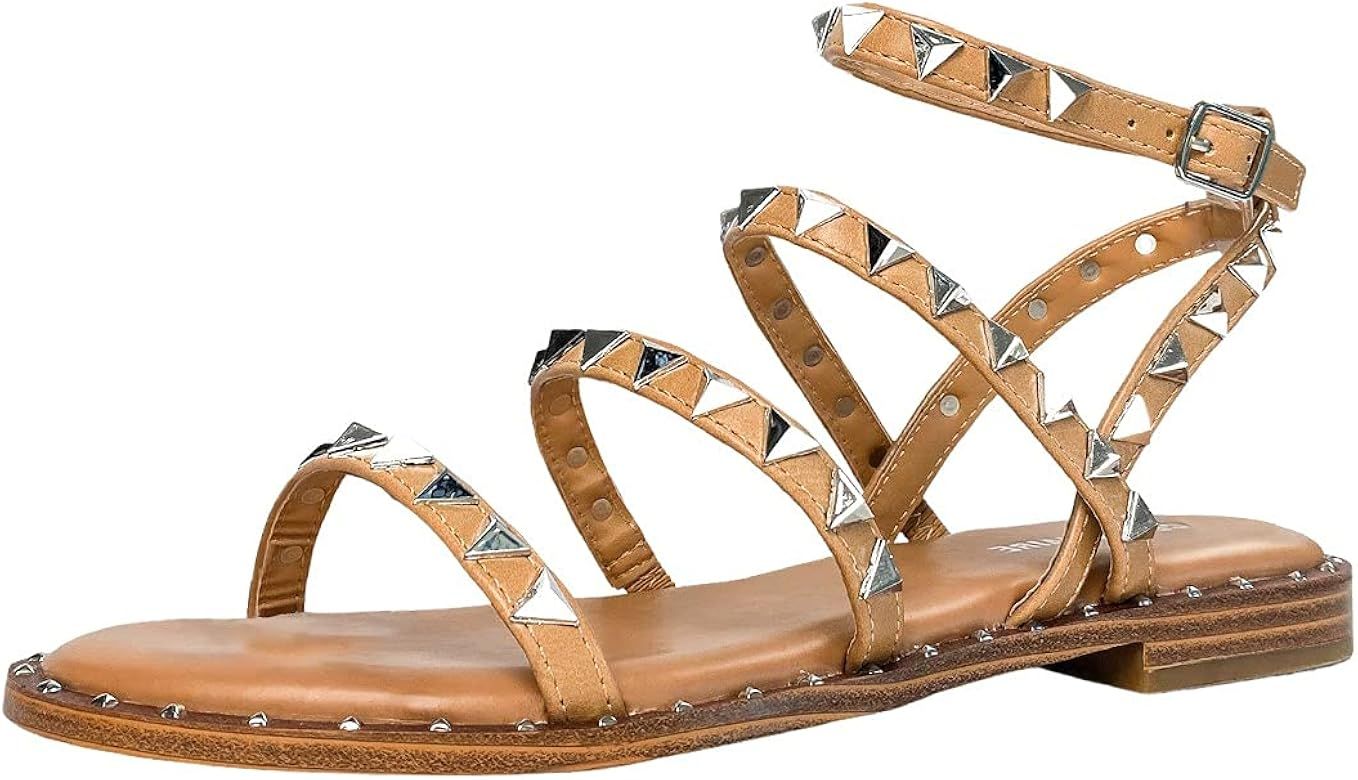 Cushionaire Women's Triana Studded Ankle strap sandal with Memory Foam | Amazon (US)