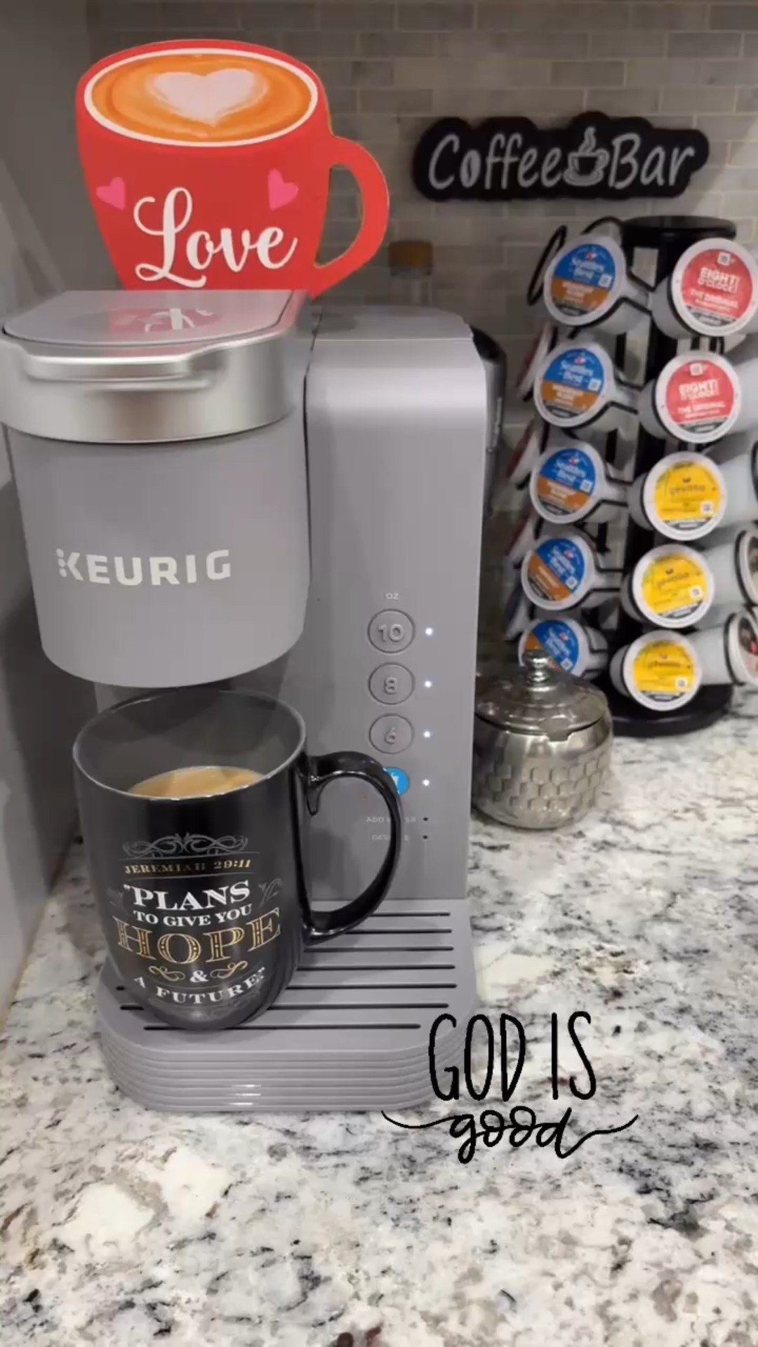 Happy Friday! I love my little coffee bar, but I love even more the God who meets me here every morning ☕️🤍
“The Lord is good to all.” Psalm 145:9 🙏

#coffeebar #coffeebarideas 

#LTKHome #LTKmorningroutine #LTKdayinmylife