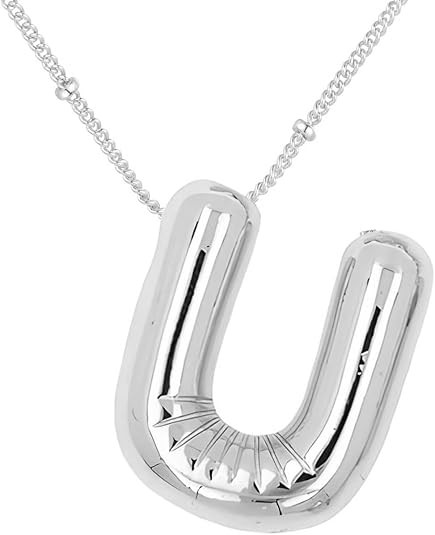 Bubble Letter Necklace For Women,Dainty Balloon Initial Necklaces 18k Gold Plated Chain Pendant A... | Amazon (US)