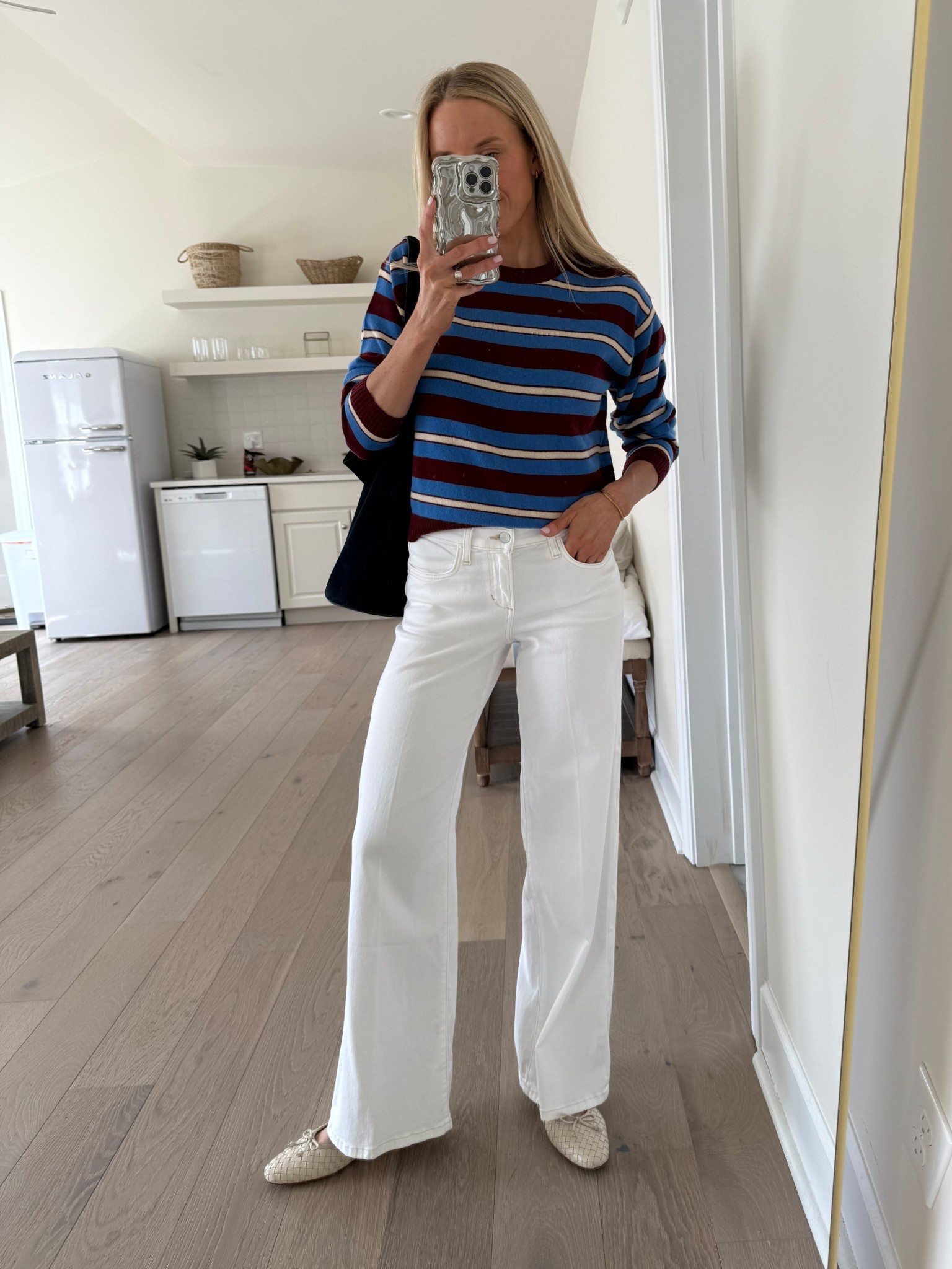  Cream denim - 25
Striped cashmere sweater - small 
Cream ballet flats - sized up a half size 

Spring outfits 2026

#LTKootd