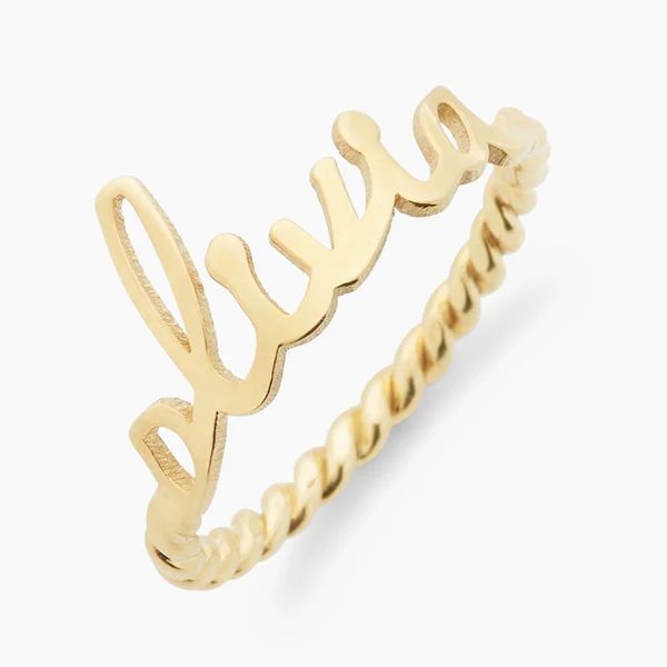 Nella Rope Nameplate Ring | Brook & York Jewelry 