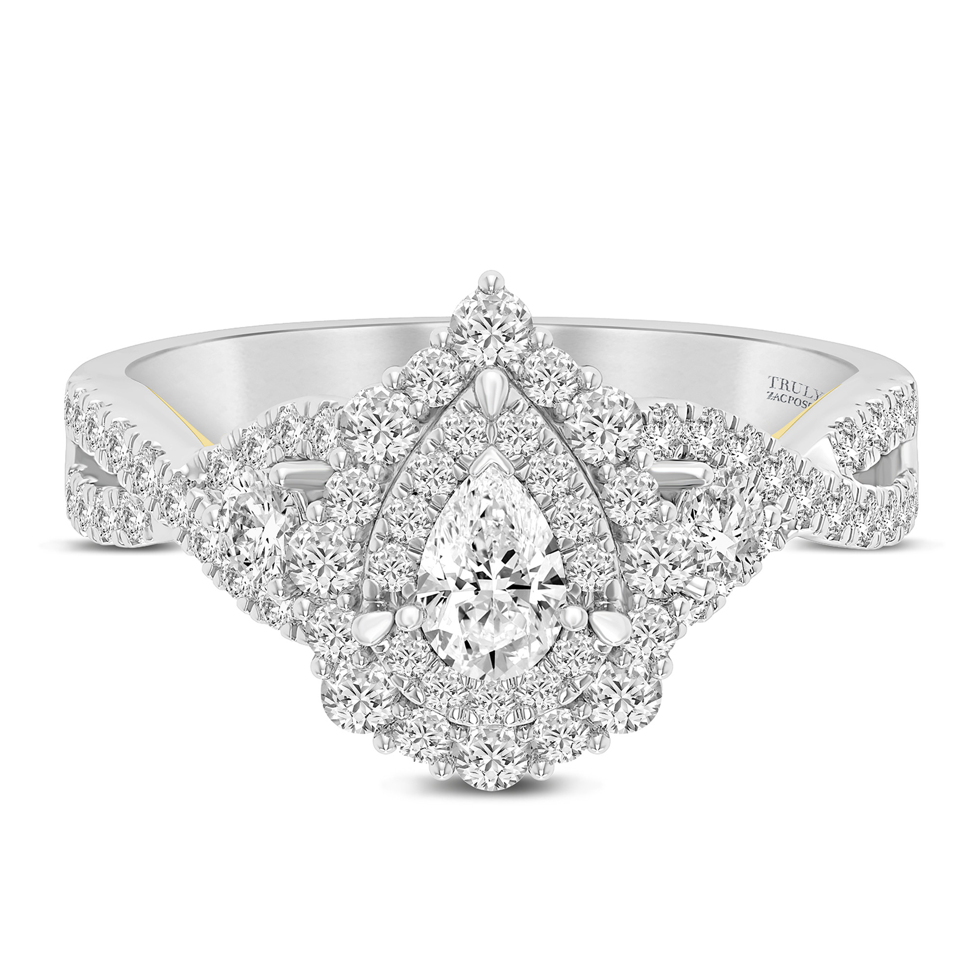 Zac Posen
Pear-Shaped Double Halo Engagement Ring in 14K White and Yellow Gold (1 1/7 ct. tw.) | Helzberg Diamonds