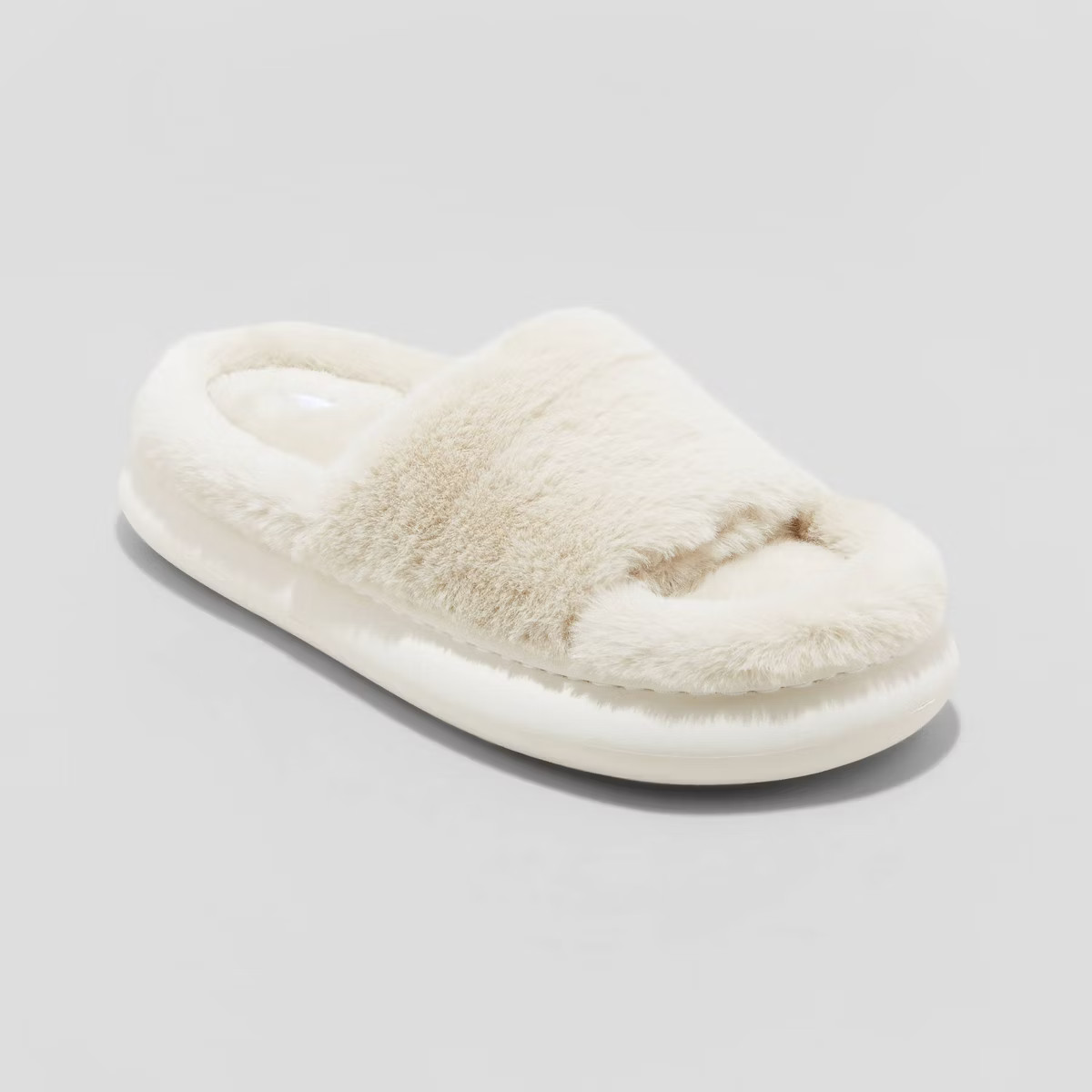 Women's Daphne Faux Fur Platform Slide Platform Slippers - Stars Above™ | Target