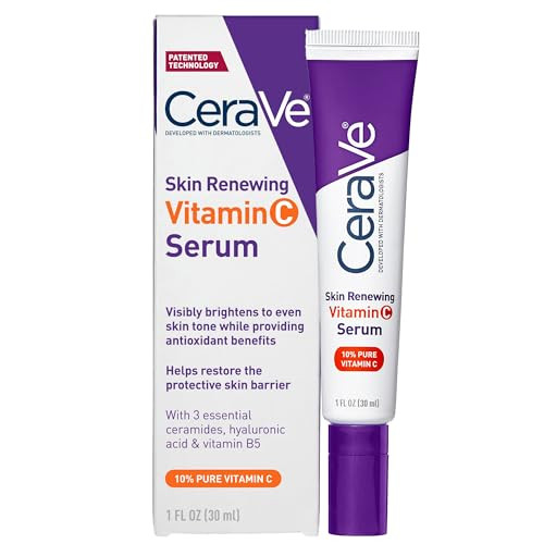 CeraVe Vitamin C Serum with Hyaluronic Acid, Skin Brightening Serum for Face with 10% Pure Vitamin C, Fragrance Free, 1 Fl. Oz | Amazon (US)
