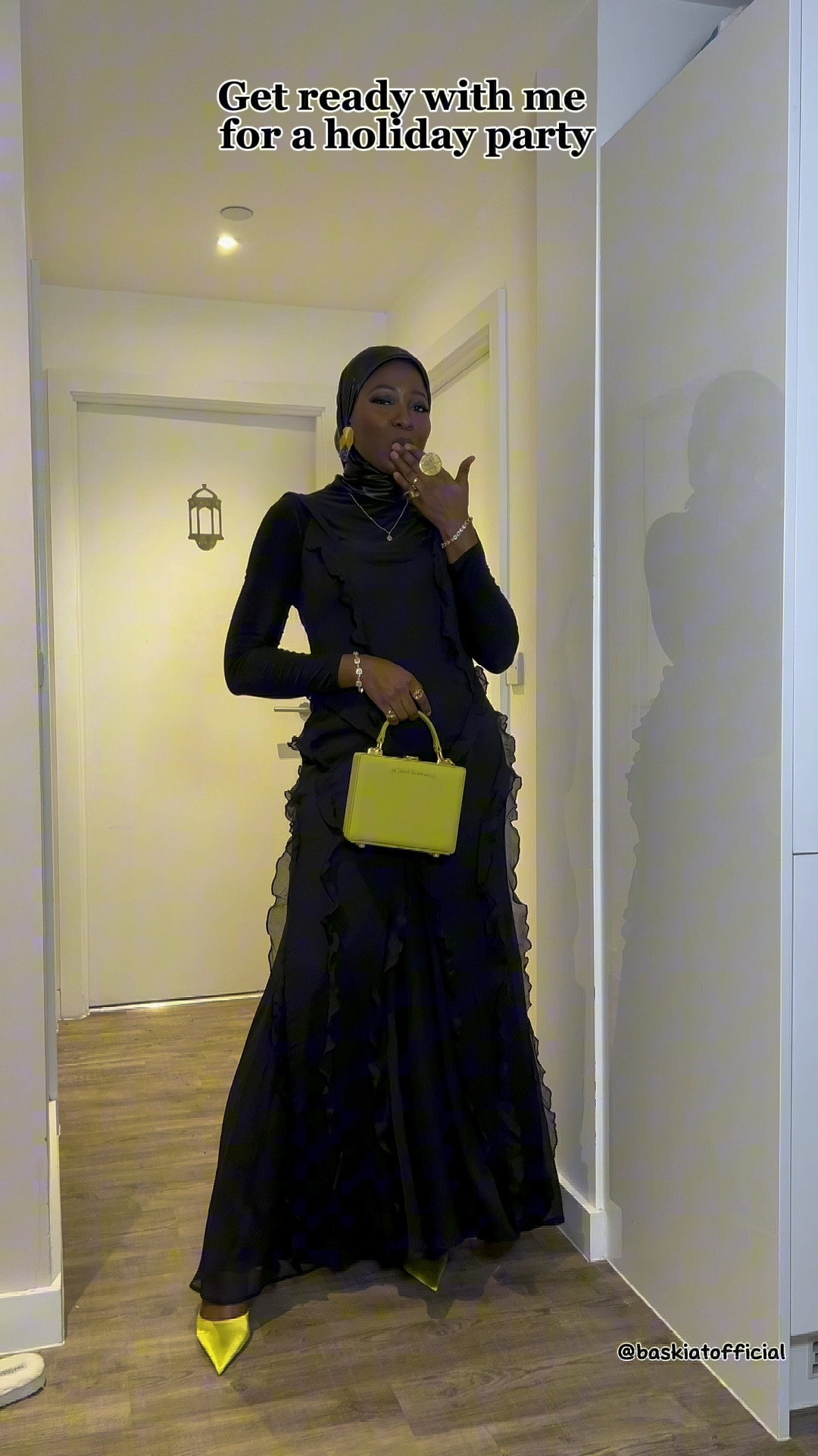 Holiday outfit, black dress, Brandon Blackwood, neon green, neonbag, neonshoes, black outfit, modest holiday outfit

#LTKparties #LTKstyletip #LTKHoliday