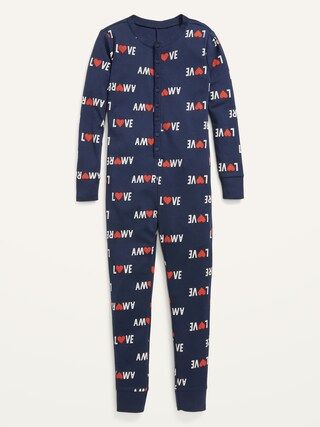 Gender-Neutral Matching Print Snug-Fit One-Piece Pajamas for Kids | Old Navy (US)