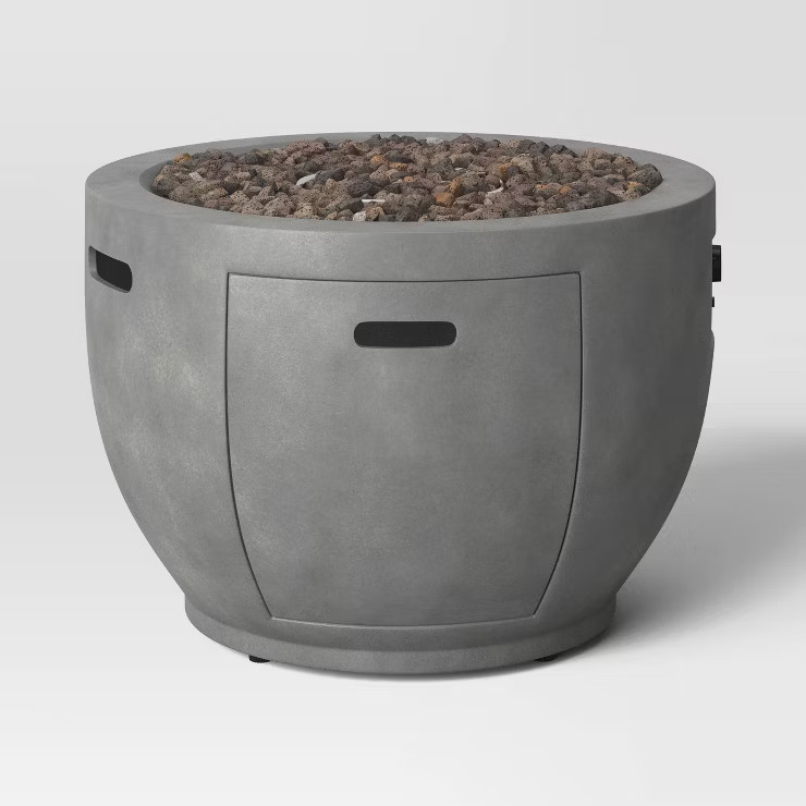 34" Round Liquid Propane Fire Pit - Gray - Threshold™ | Target