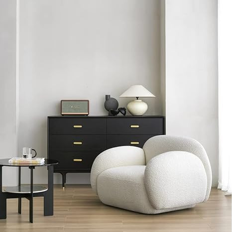 Acanva Comfy Accent Chair for Bedroom Living Room, Rounded Edges Single Sofa Armchair with Soft B... | Amazon (US)