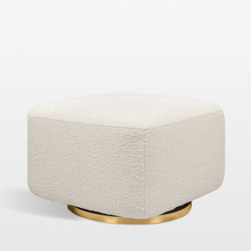 Babyletto Kiwi Ivory Boucle Nursery Gliding Ottoman + Reviews | Crate & Kids | Crate & Barrel