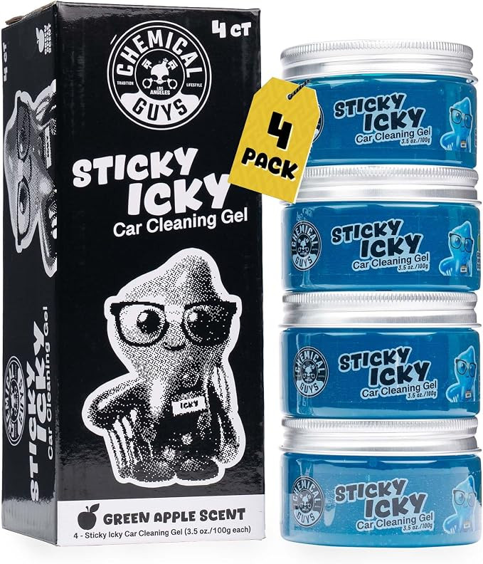 Chemical Guys, Sticky Icky Car Cleaning Gel, Green Apple, 4 Pk | Reusable car interior gel presse... | Amazon (US)