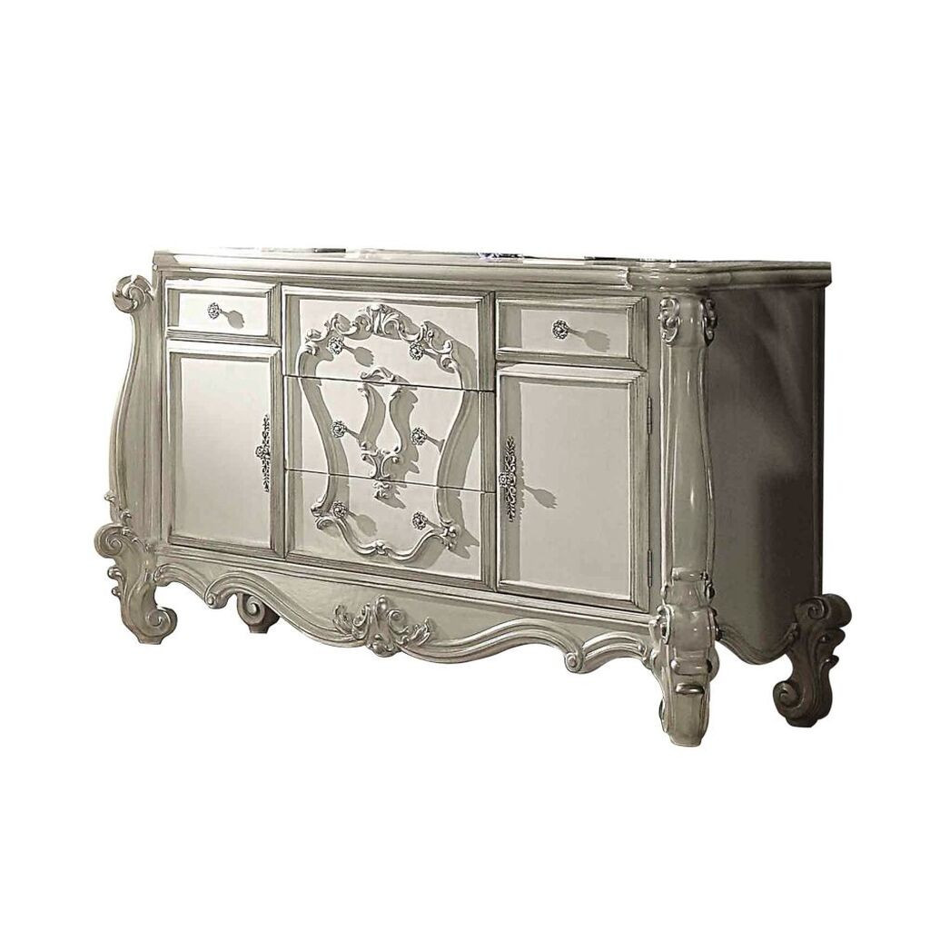 70 Inch Solid Wood Six Drawer Combo Dresser In Bone White | 1stopbedrooms