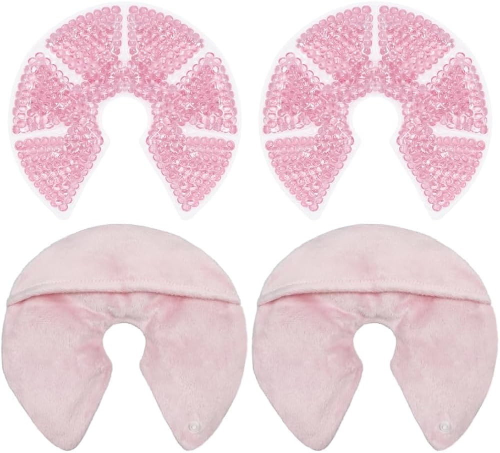 Hot/Cold Breast Gel Bead Ice Packs Breast Cooling/Heat Pads Relief for Breastfeeding, Nursing Pai... | Amazon (US)