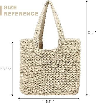 Freie Liebe Straw Beach Bag for Women Summer Woven Tote Bag Shoulder Handbags | Amazon (US)