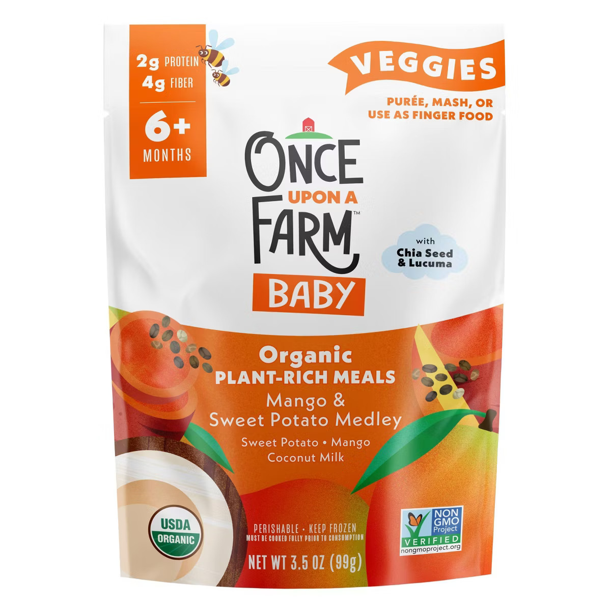 Once Upon a Farm Organic Plant-Based Mango & Sweet Potato Medley - 3.5oz | Target