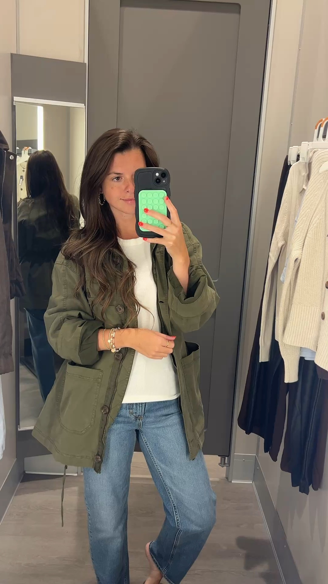// utility jacket // wearing a small - runs v oversized and has a funnel neck //

#LTKootd #LTKgrwm #LTKSeasonal