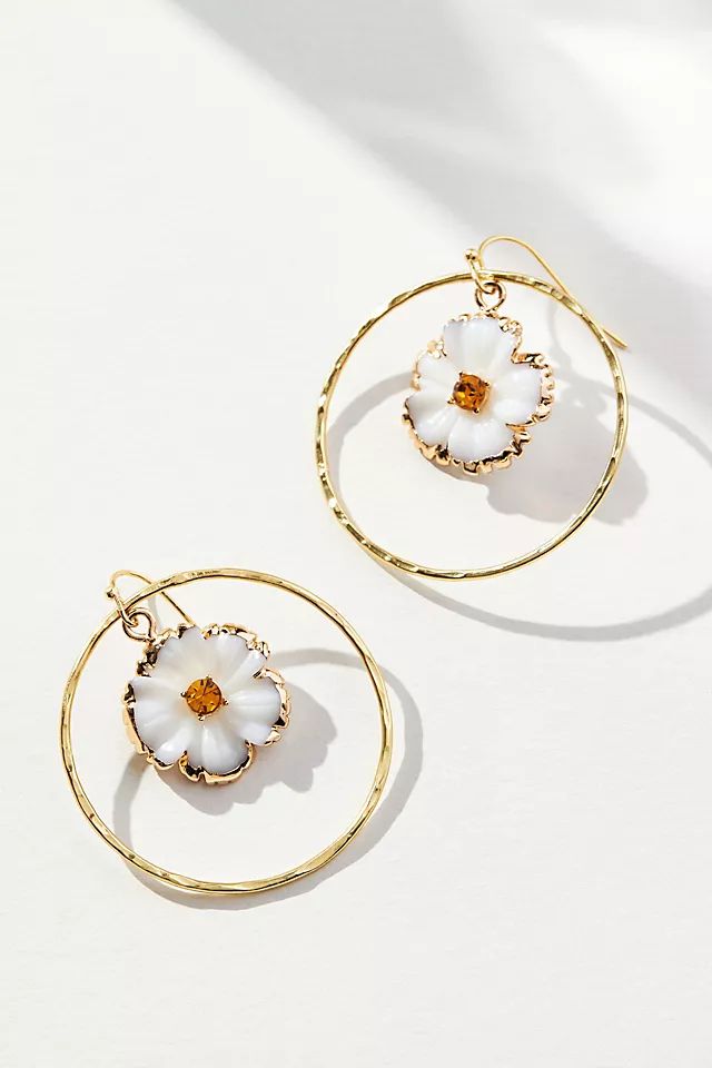 Botanist Abroad Floral Center Hoop Earrings | Anthropologie (US)