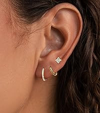 Gold Earrings for Women Trendy, Simple Dainty 14K Gold Plated Paperclip Square Chain Link Dangle ... | Amazon (US)