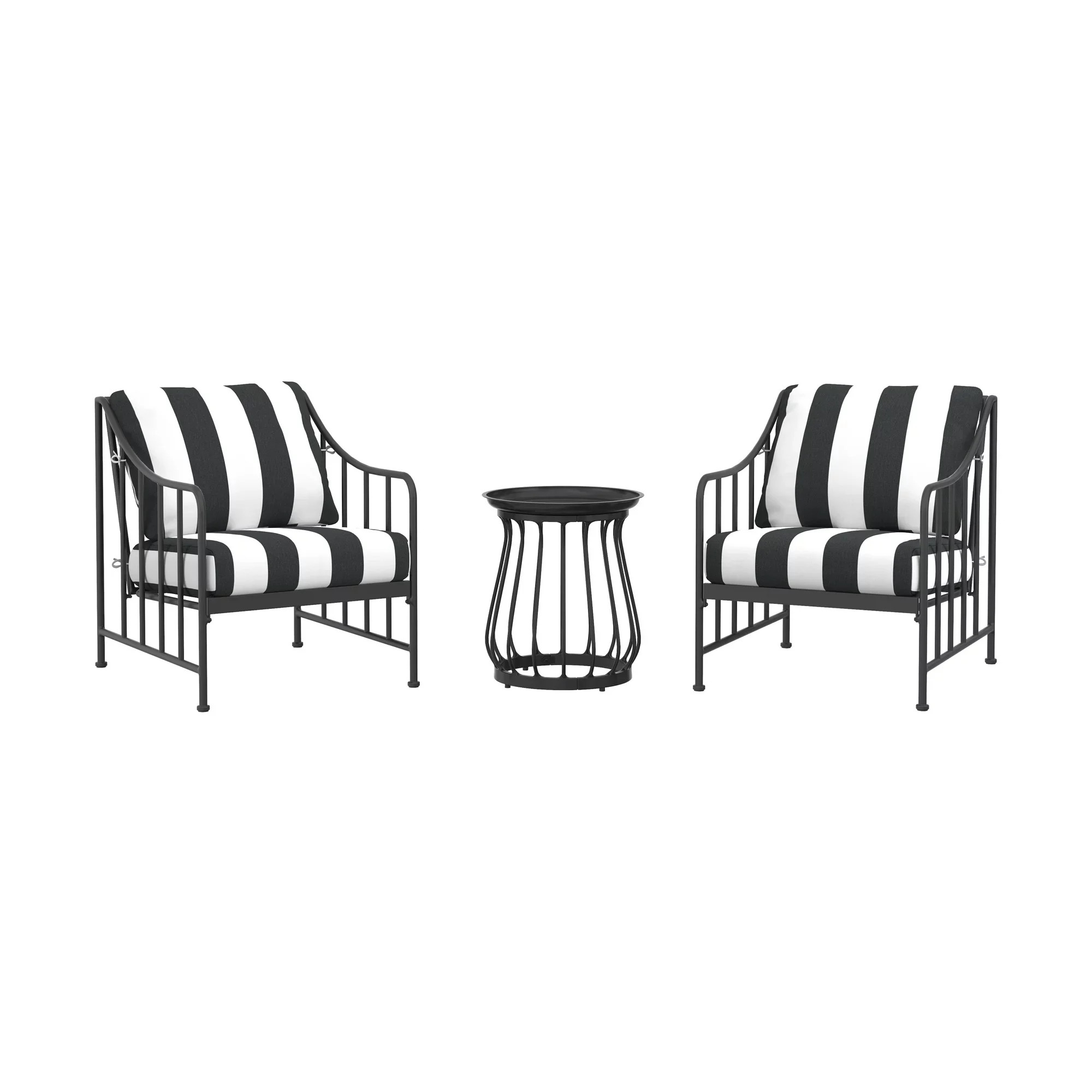 Better Homes & Gardens Aubrey 3-Piece Stationary Chat Set, Stripe | Walmart (US)