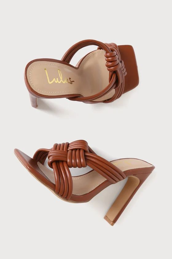 Alvana Chocolate Woven High Heel Sandals | Lulus (US)