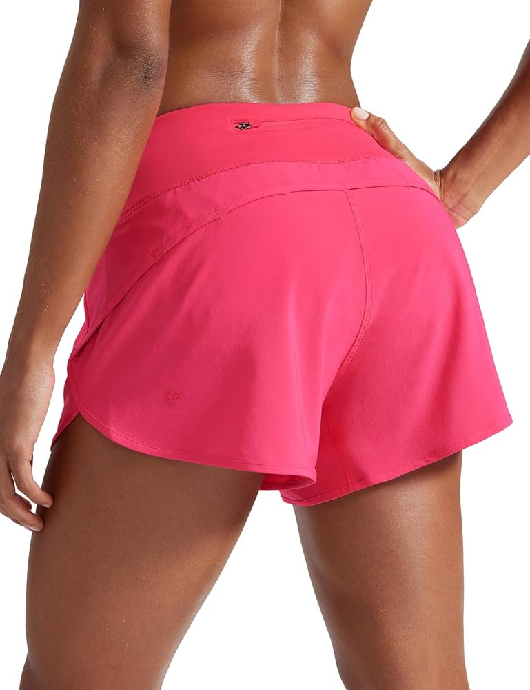 CRZ YOGA Mid Waisted Running Shorts for Women 4" Soft for Gym Athletic Workout with Zipper Pocket... | Amazon (US)