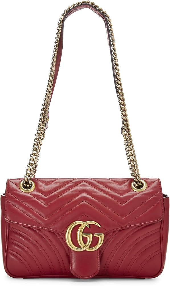 Amazon.com: Gucci, Pre-Loved Red Matelassé Leather Marmont Shoulder Bag Small, Red : Luxury Stor... | Amazon (US)