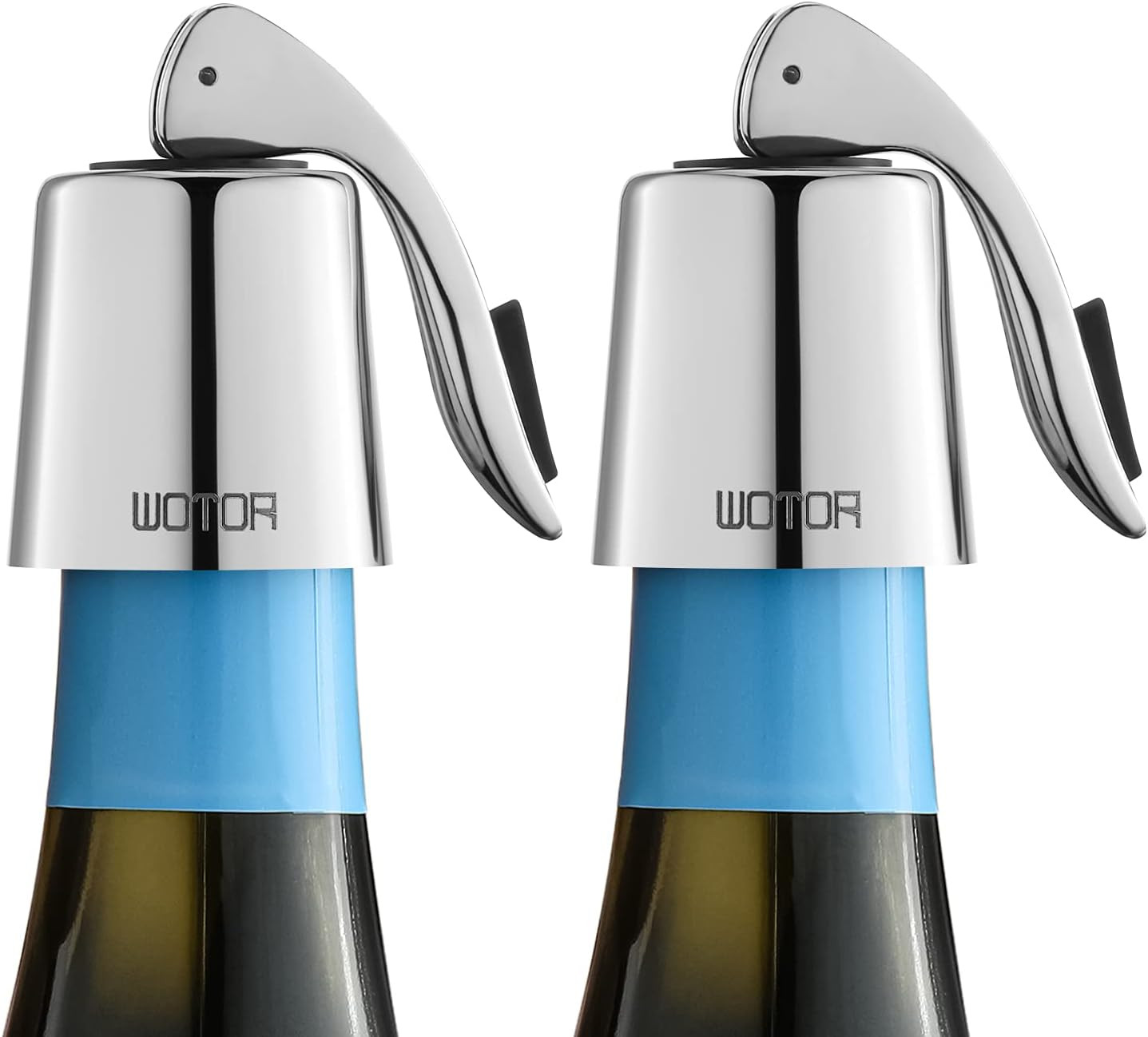 WOTOR Wine Stoppers Stainless Steel Wine Bottle stopper Plug with Silicone, Reusable Wine Saver, ... | Amazon (US)
