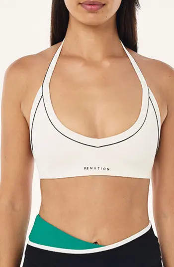 Layback Halter Rib Sports Bra | Nordstrom