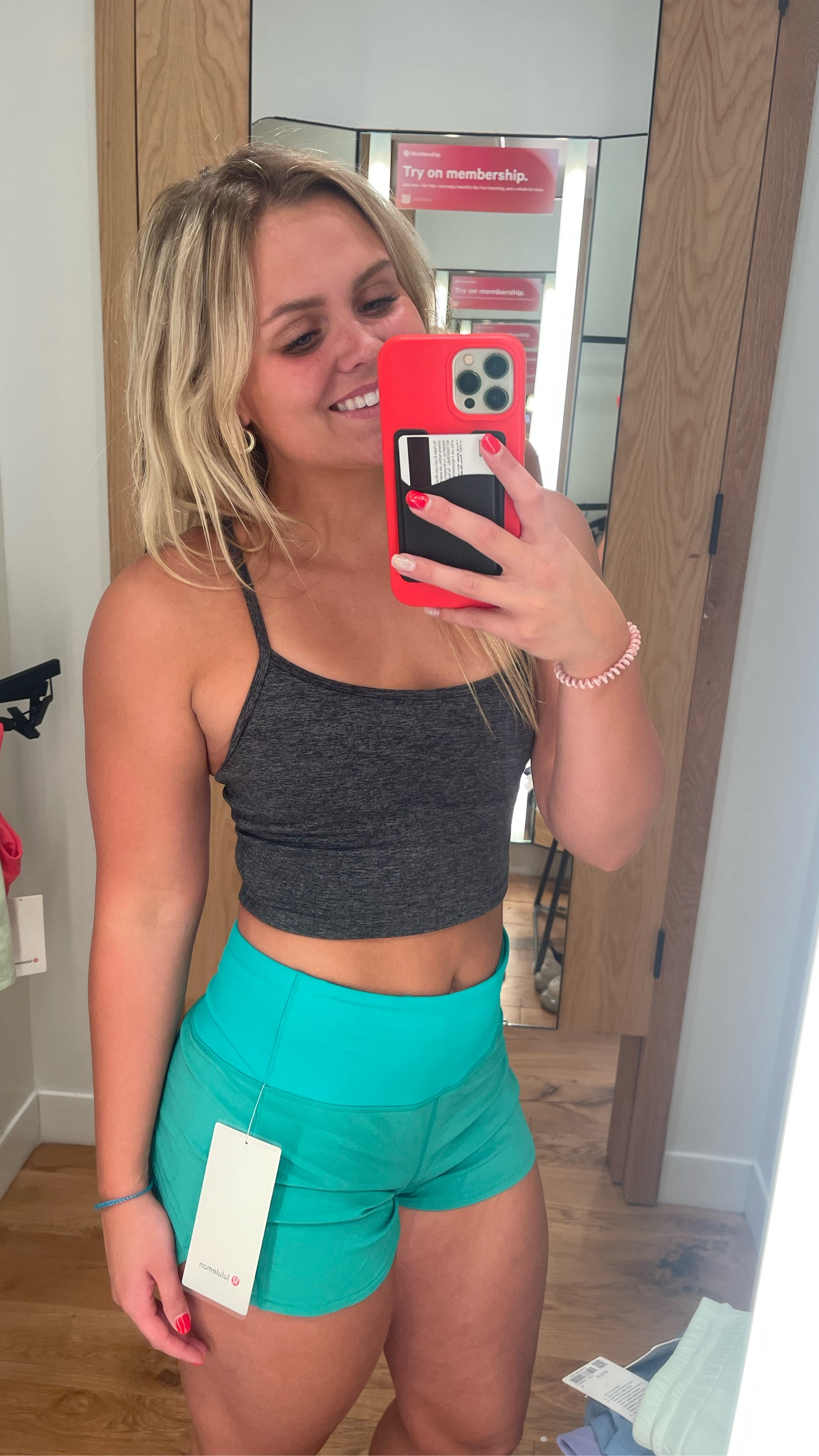 These green shorts are so cute! They just came out and definitely caught my eye. The high rise speed up shorts also give me the perfect amount of coverage! 
Lulu - size 6

#LTKworkwear #LTKSeasonal