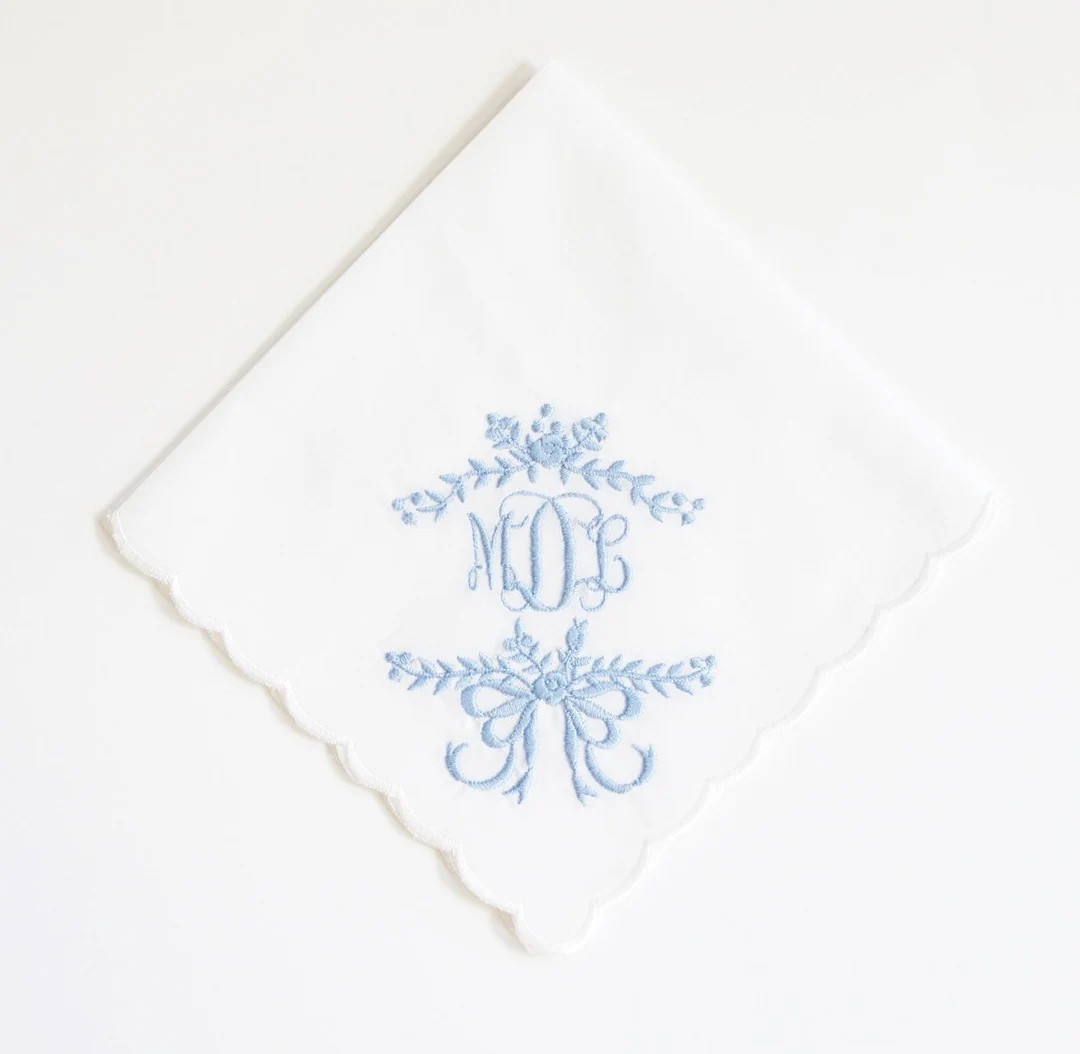 SOMETHING BLUE Design and Font Embroidered Monogrammed - Etsy | Etsy (US)