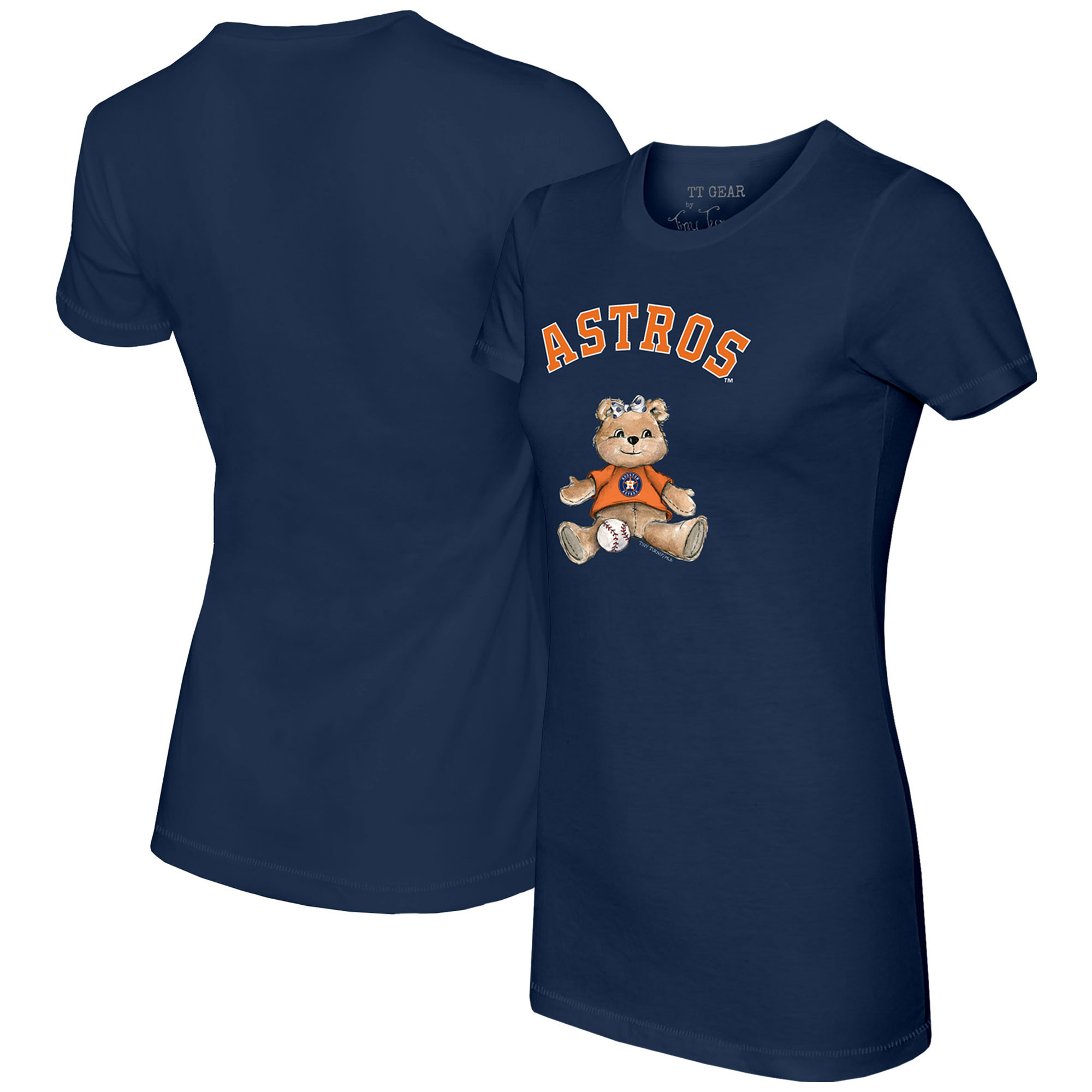 Women's Tiny Turnip Navy Houston Astros Girl Teddy T-Shirt | Fanatics