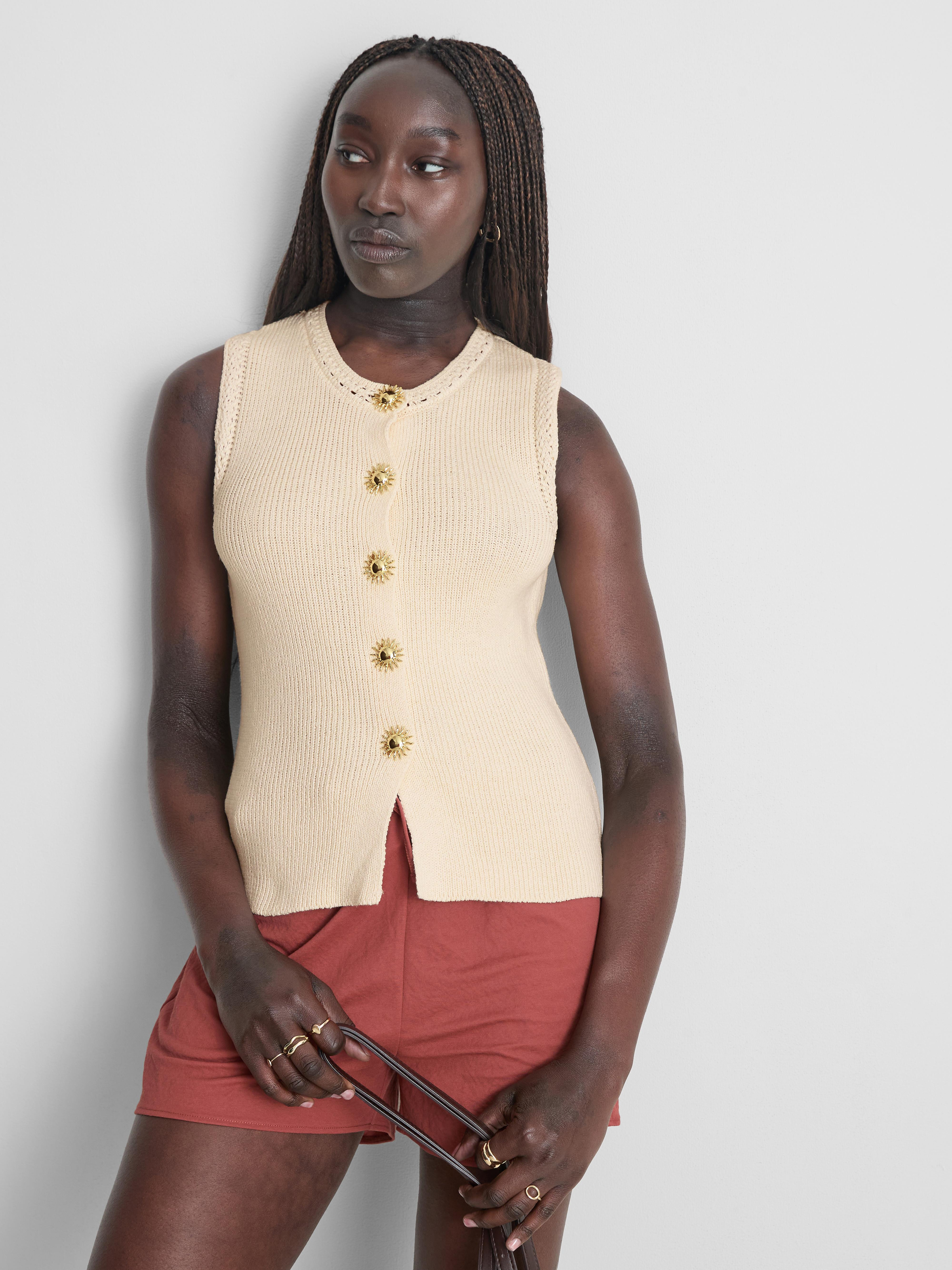Cotton Rich Button Detail Waistcoat | Primark UK