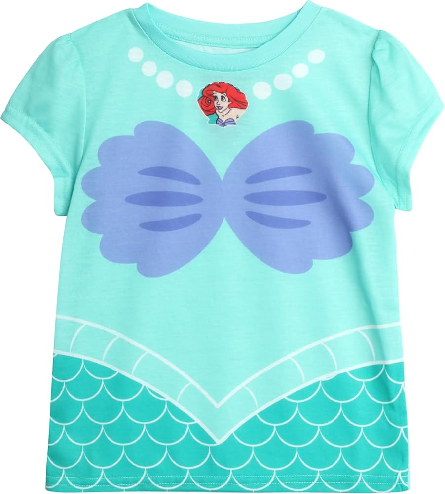 Disney Girls Graphic Tee - Cinderella, Little Mermaid, Rapunzel, Minnie Mouse Shirt for Toddlers ... | Amazon (US)