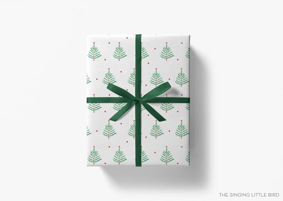 Evergreen Branch Christmas Gift Wrap Christmas Wrapping - Etsy | Etsy (US)