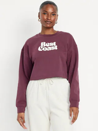 Dynamic Fleece Oversized Crop Sweatshirt | Old Navy (CA)