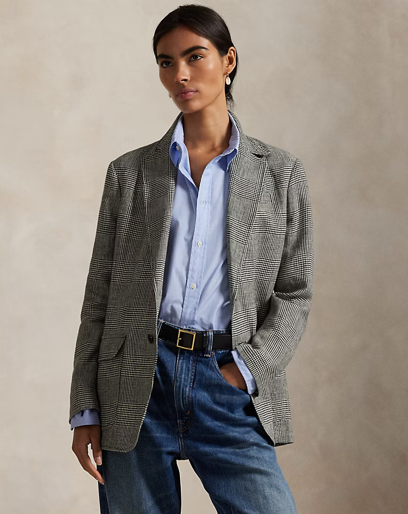 Glen Check Linen Tweed Blazer | Ralph Lauren (UK)